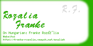 rozalia franke business card